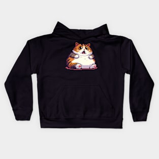 Shocked orange fat cat meme Kids Hoodie